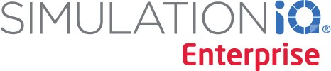 SimulationIO Enterprise logo (brand mark with blue circle)